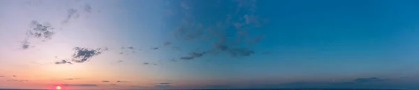 Panorama Sunset Orange Blue Sky — Fotografia de Stock