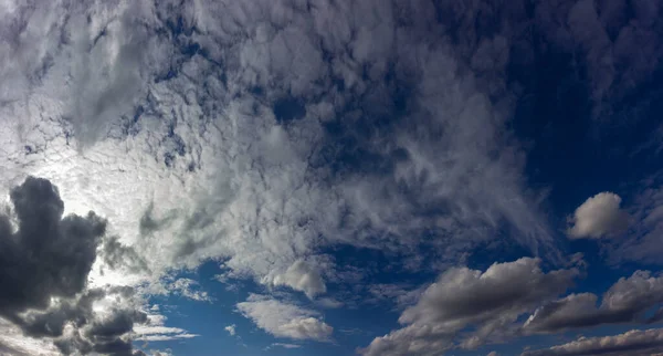 White Fluffy Clouds Blue Sky Panorama Cloudy Sky — Stock fotografie