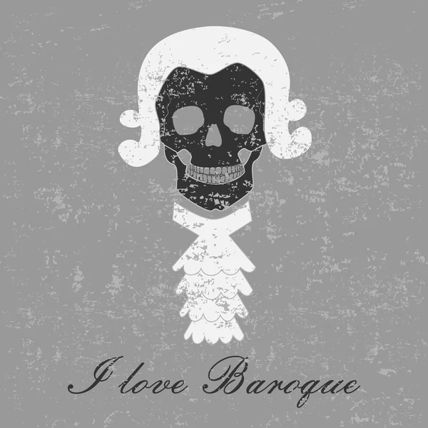 Calavera barroca en tonos de gris — Archivo Imágenes Vectoriales