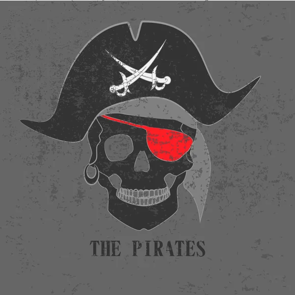 Skallen av pirat — Stock vektor