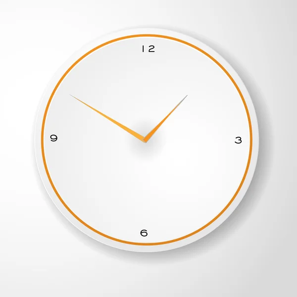 ホワイト ・ オレンジ色の要素を持つ時計 — ストックベクタ