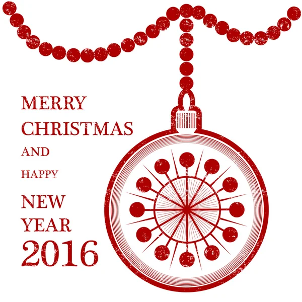 Feliz Navidad y Feliz Año Nuevo 2016 — Vector de stock
