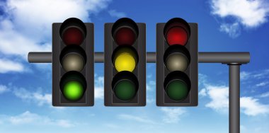 ampul arka plan güzel bir mavi gökyüzü ile