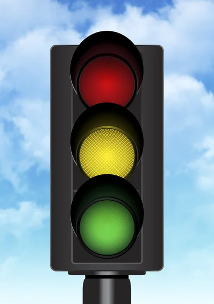 Traffic light with a beautiful blue sky in background — Stock Photo, Image