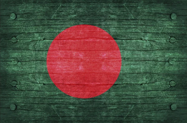 The National Flag of the Bangladesh Wood Texture — Stock Photo, Image