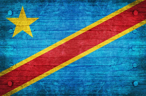 The National Flag of the Democratic Republic of the Congo — Stock Photo, Image