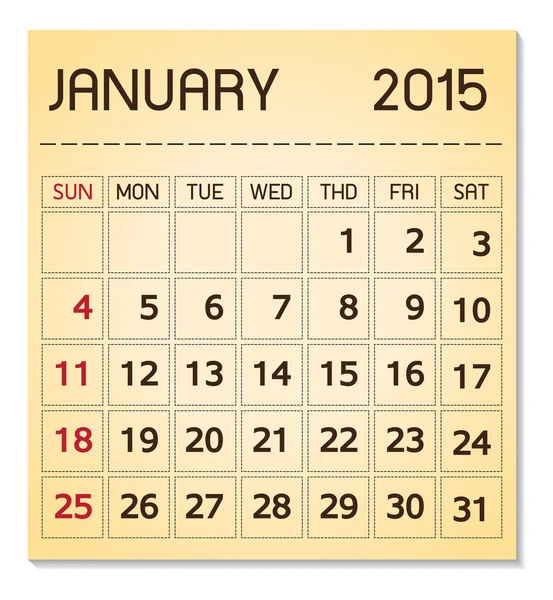 Calendario 2015 Giugno — Vettoriale Stock