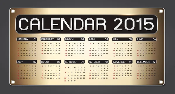 Calendario 2015 Fondo de fibra — Vector de stock