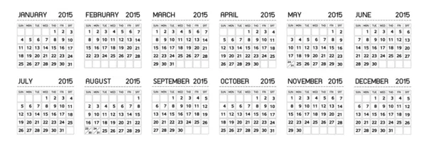 Kalender 2015 — Stockvector