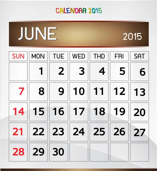 Kalendarz 2015 — Wektor stockowy
