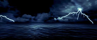 Deniz fırtına yıldırım okyanus duvar kağıdı arka plan