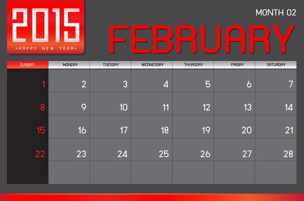 Calendario abstracto 2015 — Vector de stock