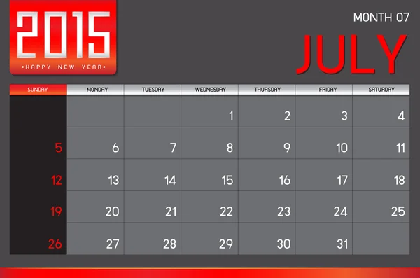 Calendario astratto 2015 — Vettoriale Stock