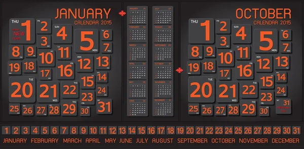 Kalender 2015 — Stockvector