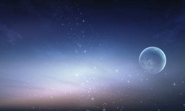 yıldızlar ve gece gökyüzü ile Samanyolu