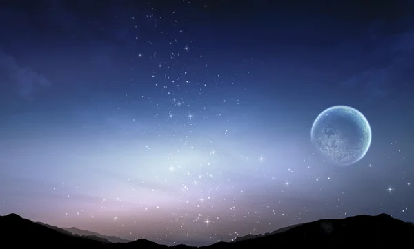 星与夜空的银河星系 — 图库照片