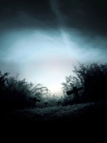 Cemetery night — Stock Photo, Image