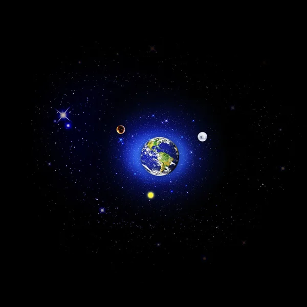 Подземный мир с галактикой со звездами и ночным небом — стоковое фото