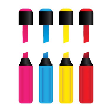 Vektör işaretleyici renk kalemi