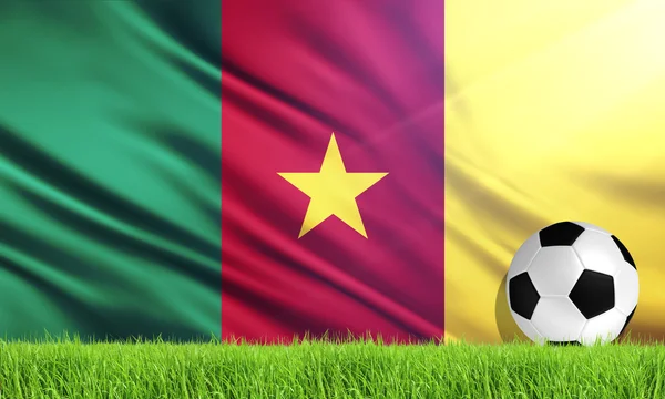 Národní vlajka Kamerunu — Stock fotografie