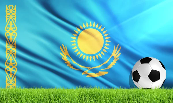 The National Flag of Kazakhstan — Stock Photo, Image