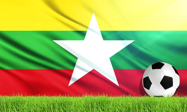 Bandeira nacional de Myanmar — Fotografia de Stock