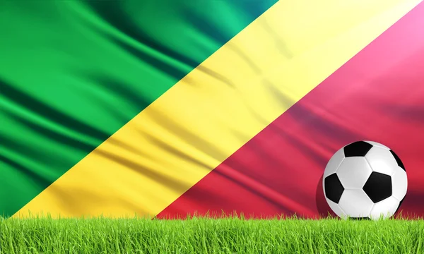 The National Flag of Republic of the Congo — Stock Photo, Image