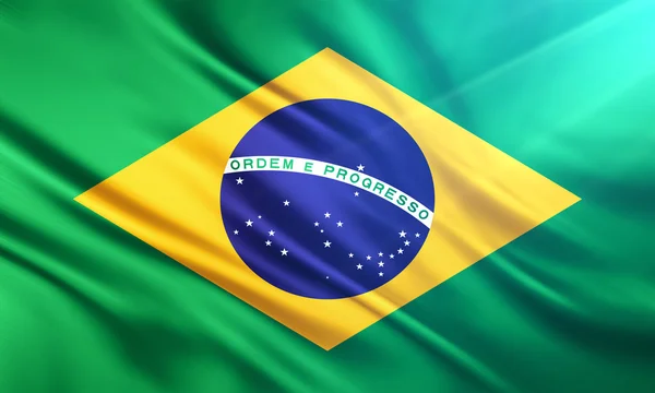 Die brasilianische Nationalflagge — Stockfoto