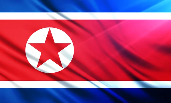 The National Flag of North Korea — Stock Photo, Image