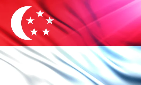 The National Flag of Singapore — Stock Photo, Image