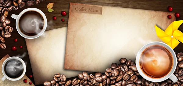 咖啡的插图背景 — 图库照片