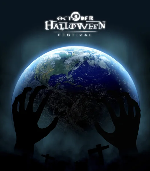 Hand Zombie-Halloween-Hintergrund — Stockfoto