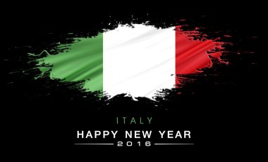 Mutlu yeni yıl ile su sıçramalarına İtalya bayrak arka plan