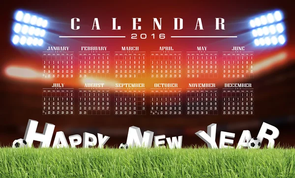 Soccer calendar 2016 — Stock Photo, Image