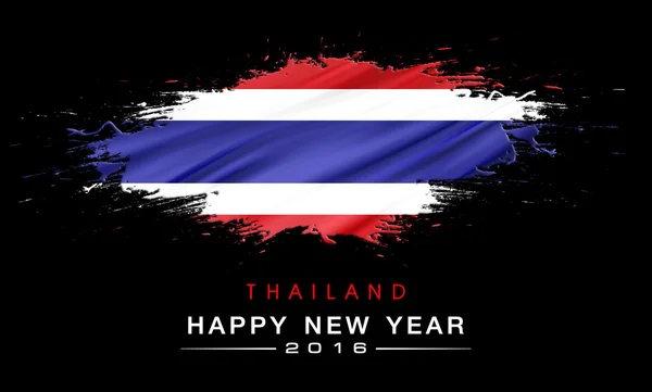 Felice anno nuovo con spruzzi Thailandia Bandiera sfondo — Foto Stock