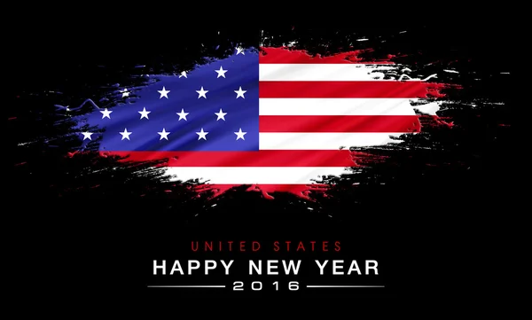 Happy new years with splashes united stets (Estados Unidos) Bandeira de fundo — Fotografia de Stock