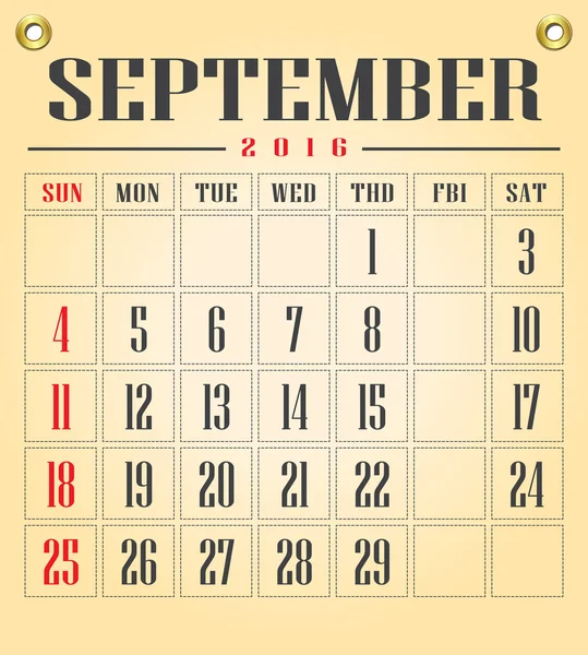 Eylül — Stok Vektör