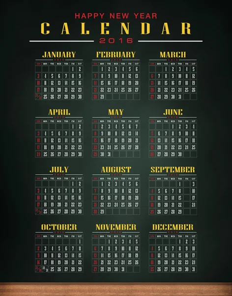 Calendário 2016 — Fotografia de Stock