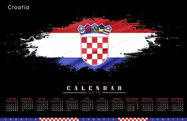 Croácia calendário 2016 — Fotografia de Stock