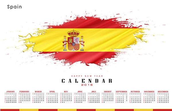 Espanha calendário 2016 — Fotografia de Stock