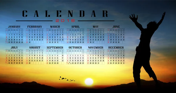 Календар 2016 — стокове фото