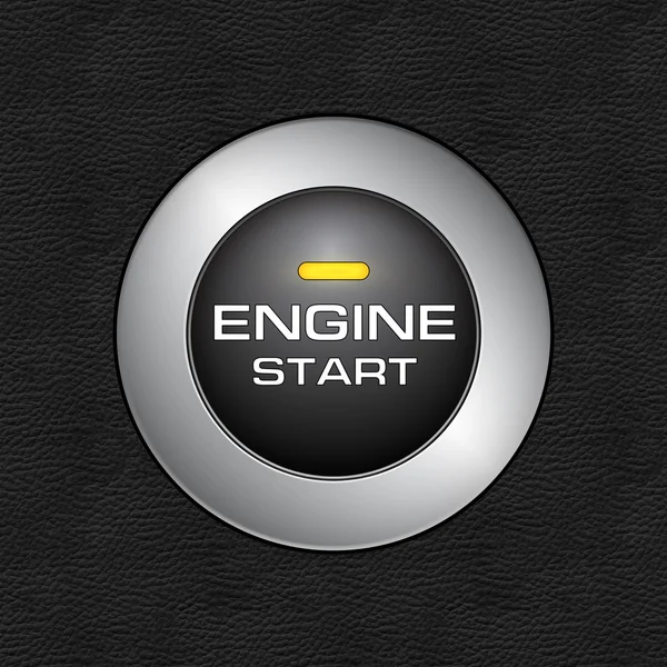 Motor start knop close-up opname — Stockfoto