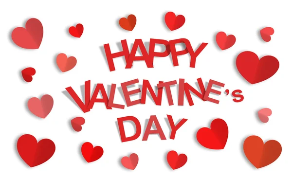 Happy dag van de Valentijnskaart witte achtergrond — Stockfoto