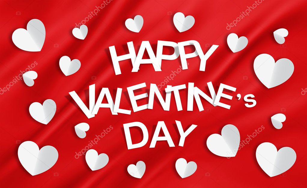 Happy Valentine Day, red background