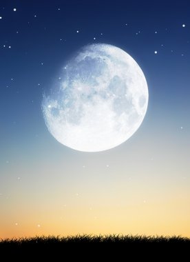 gökyüzü arka plan ile moon