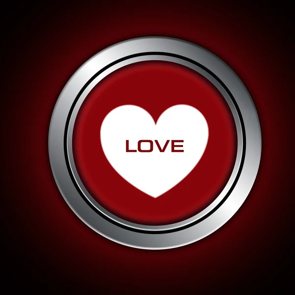 Älska knappen, lycklig alla hjärtans dag — Stockfoto