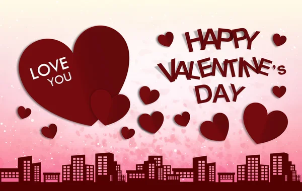 City of love and happy valentine day background — Stock Photo, Image