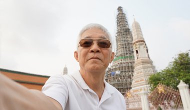 Asya komuta sizde selfie şafak landmark Bangkok Th, Tapınağı'nda