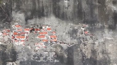 Eski yıkılan beton tuğla duvar içinde video doku