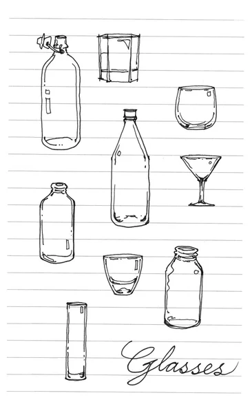 Glasses forms hand drawn illustration — Stock Photo, Image